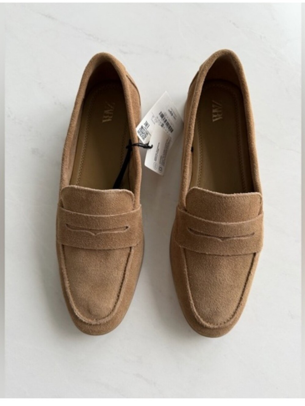 Zara Suede Penny Loafers NWT - Picture 2 of 10